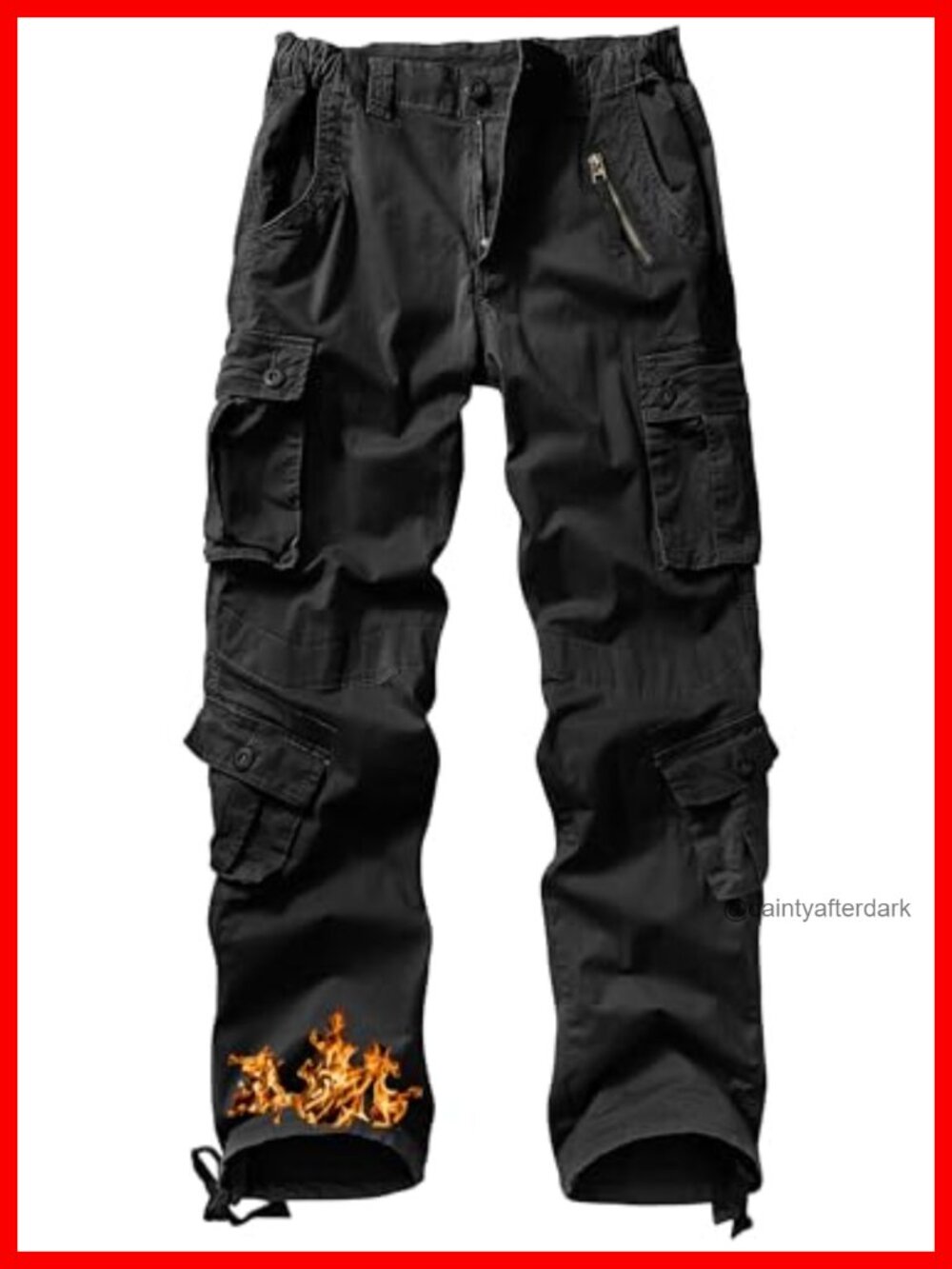 Fleece Lined Camo Cargo Pants Stretch Straight Leg Winter Warm Pockets